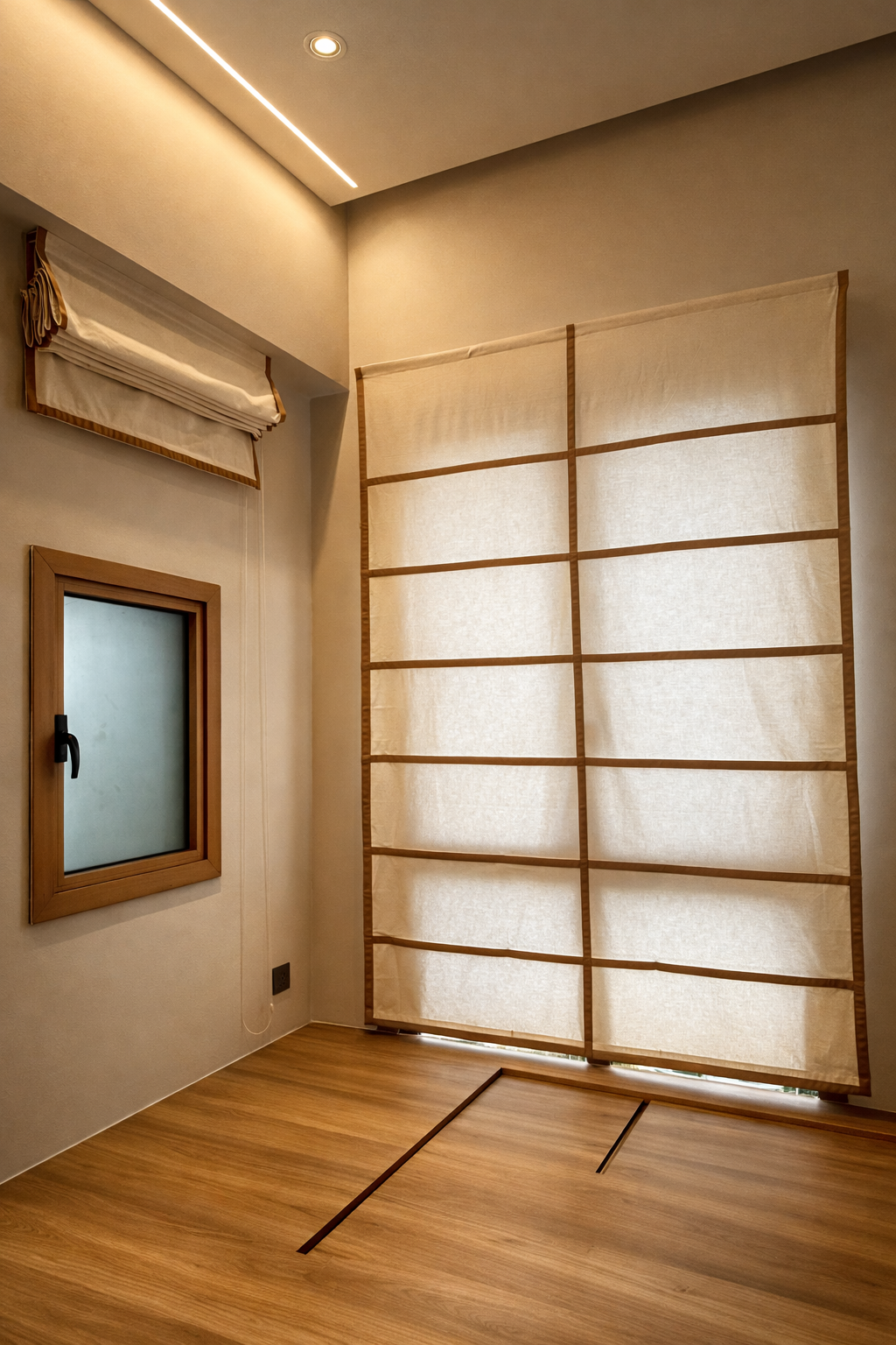 Roman blind on a traditional narrow window