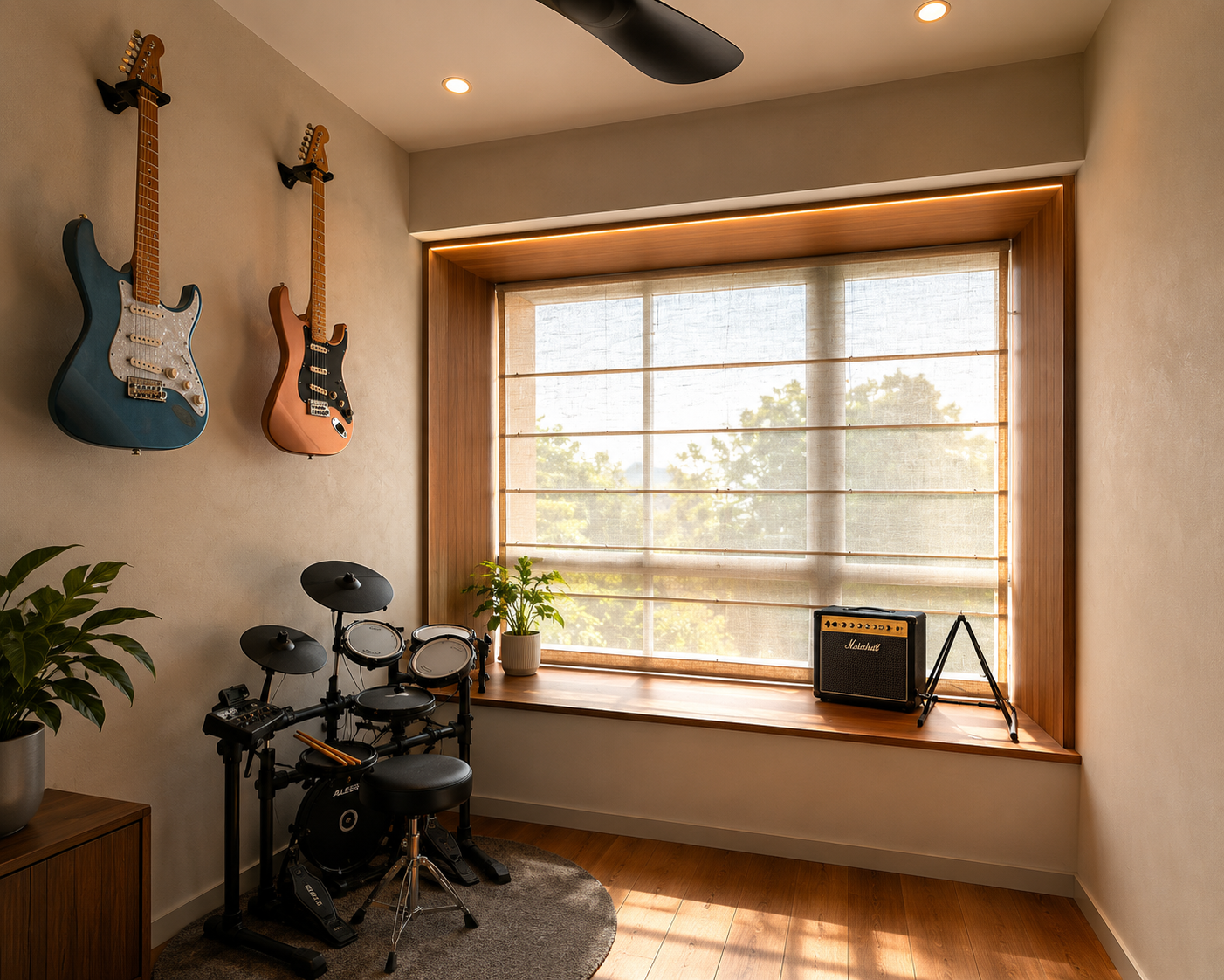 Roman Blind on wide window